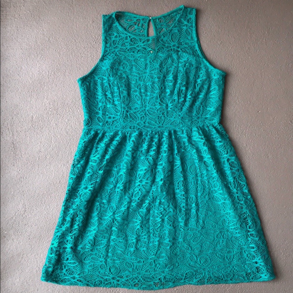 Plus Size Studio One Lace Dress - Teal, Size 18